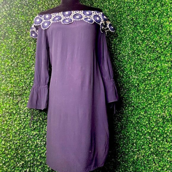 Loft Shimmer Off- Shoulder Floral Neck Midi Dress - Picture 1 of 13